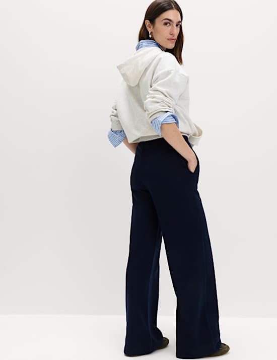 Cotton Rich Drawstring Wide Leg Joggers