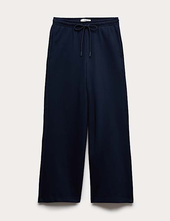 Cotton Rich Drawstring Wide Leg Joggers