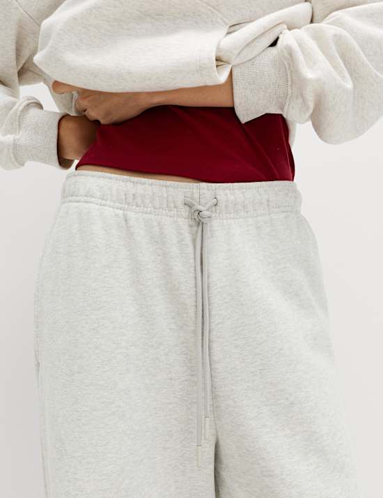 Cotton Rich Drawstring Wide Leg Joggers