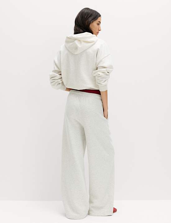 Cotton Rich Drawstring Wide Leg Joggers