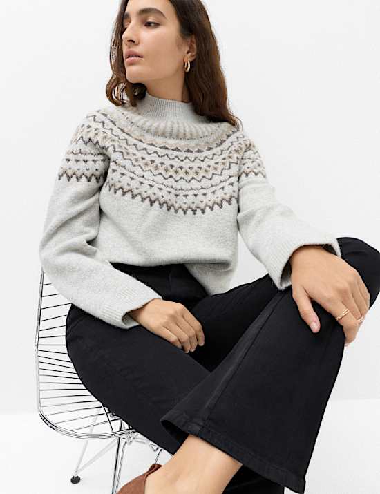 Cotton Rich Kick Flare Trousers