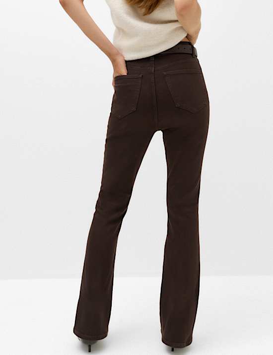 Cotton Rich Kick Flare Trousers