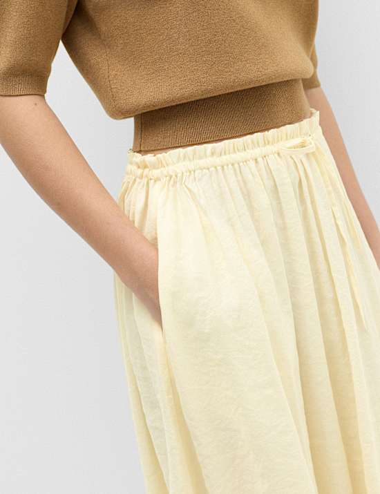 Hanky Hem Midi Skirt