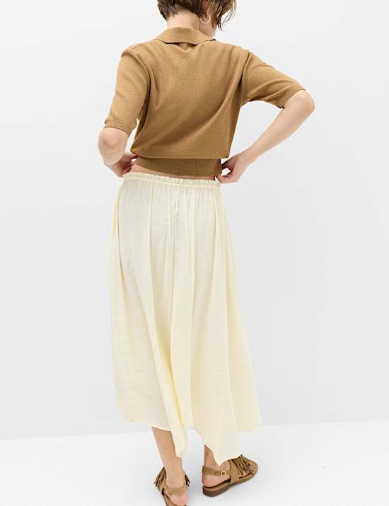 Hanky Hem Midi Skirt