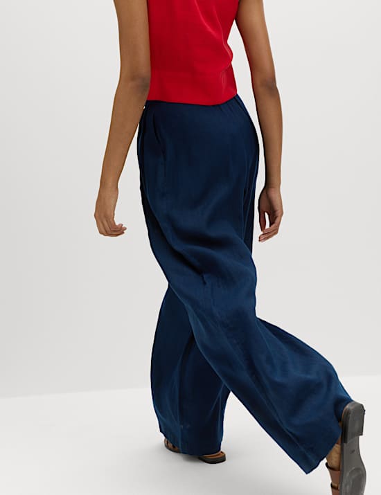 Pure Linen Wide Leg Trousers