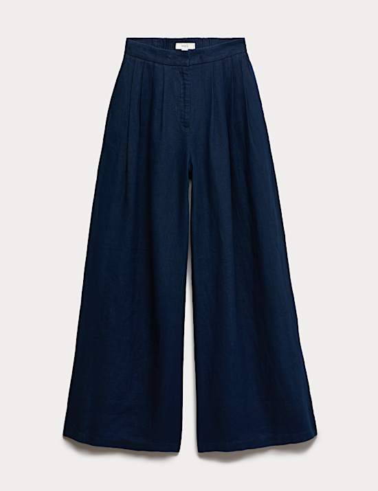 Pure Linen Wide Leg Trousers