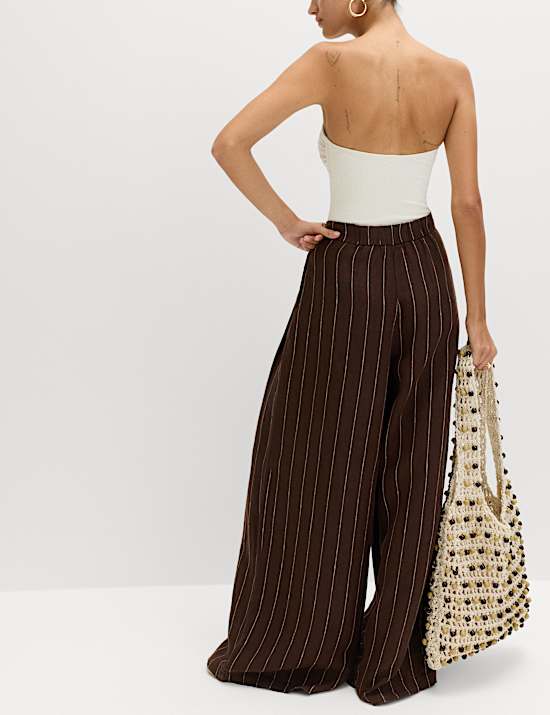 Pure Linen Wide Leg Trousers