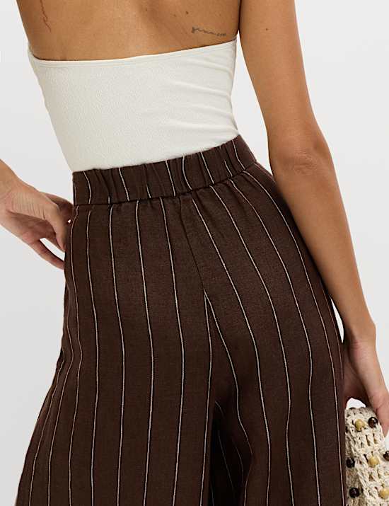 Pure Linen Wide Leg Trousers