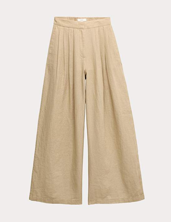 Pure Linen Wide Leg Trousers