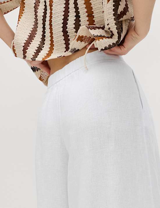 Pure Linen Wide Leg Trousers