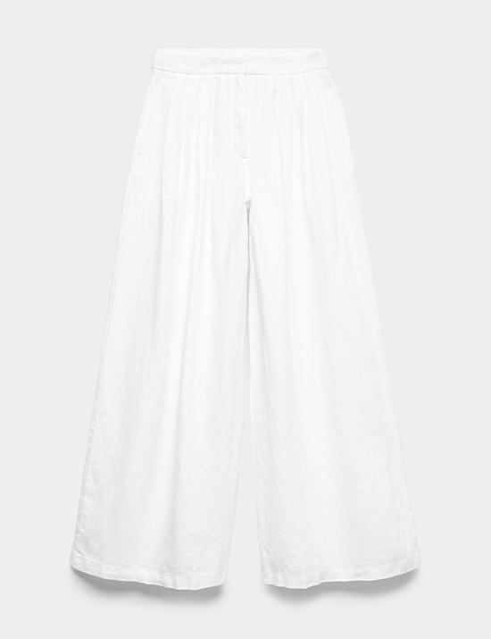 Pure Linen Wide Leg Trousers