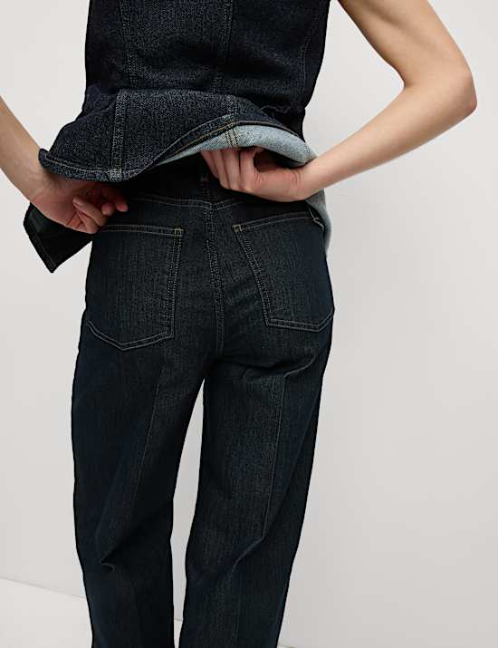 High Waisted Smart Wide Leg Jeans