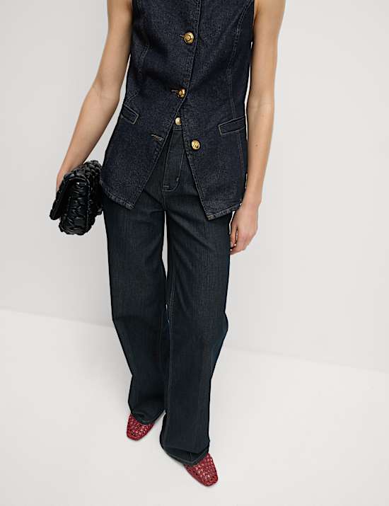 High Waisted Smart Wide Leg Jeans