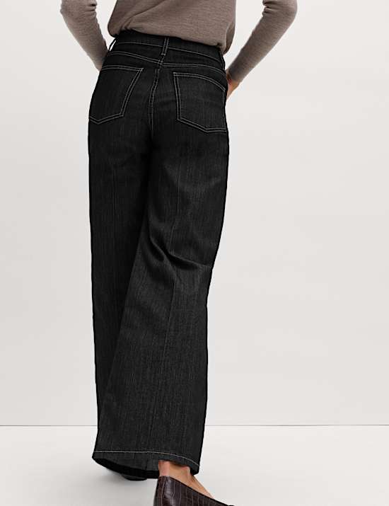 High Waisted Smart Wide Leg Jeans