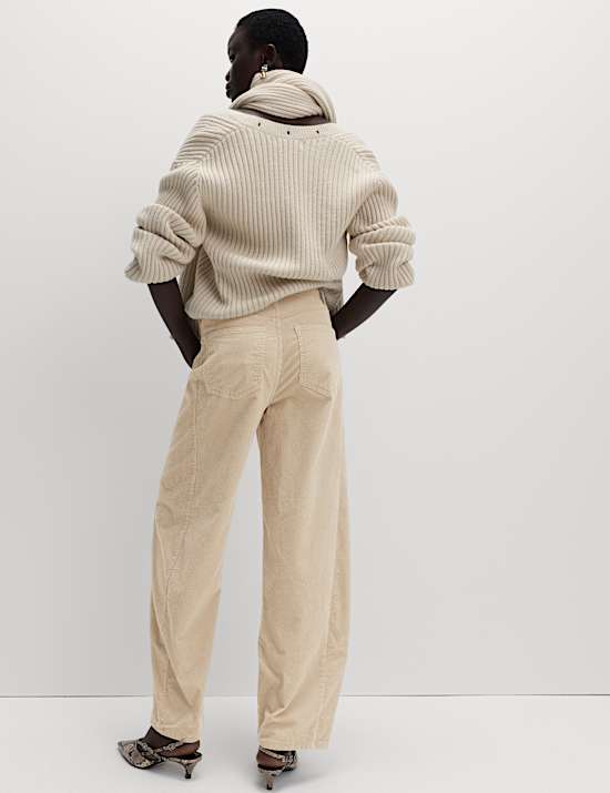 Pantalon coupe carotte en coton c&ocirc;tel&eacute;