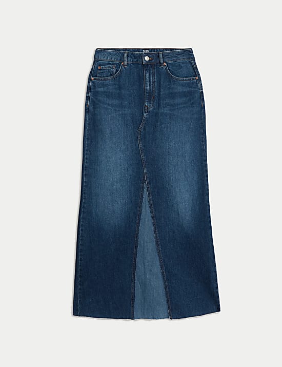 Μάξι τζιν φούστα σε γραμμή Α από 100% βαμβάκι