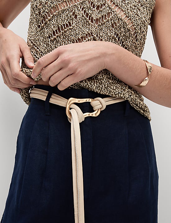 Pantalon coupe large 100 % lin