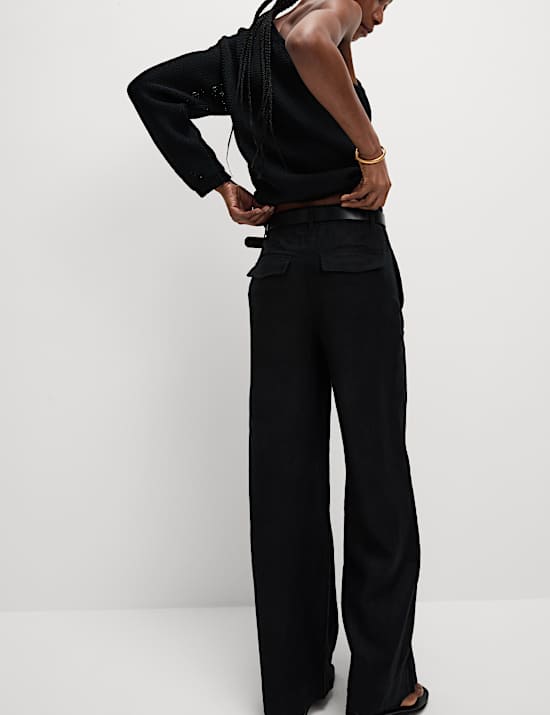 Pure Linen Wide Leg Trousers