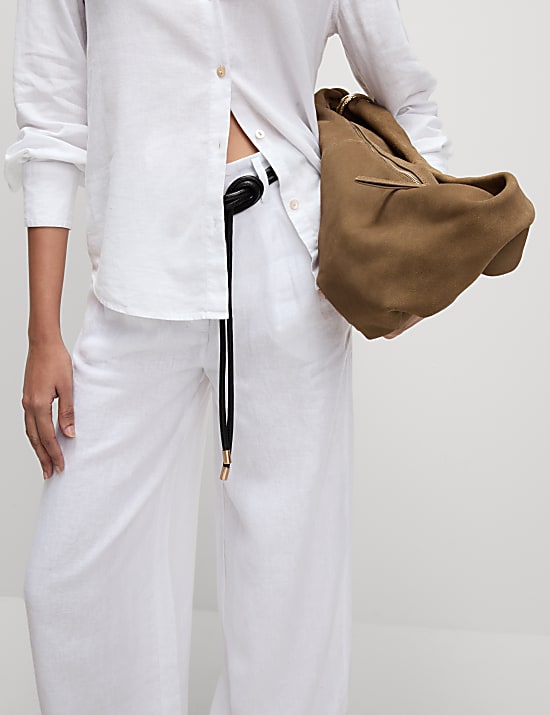 Pure Linen Wide Leg Trousers