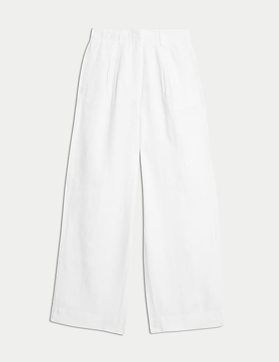 Pure Linen Wide Leg Trousers