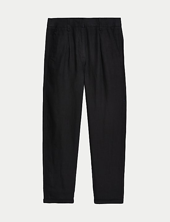 Pantalon coupe fusel&eacute;e 100 % lin