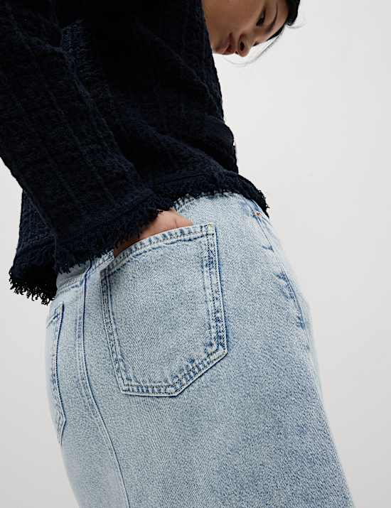 Denim Maxi A-Line Skirt