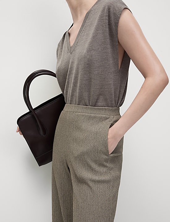 Textured Wide Leg Trousers