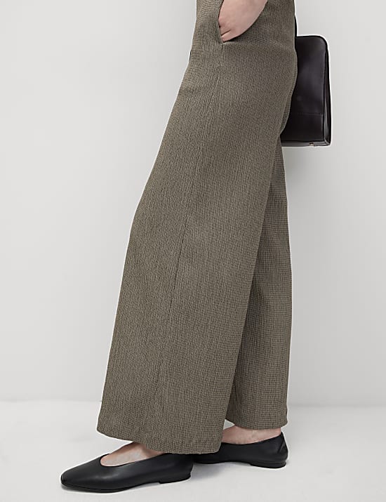Textured Wide Leg Trousers