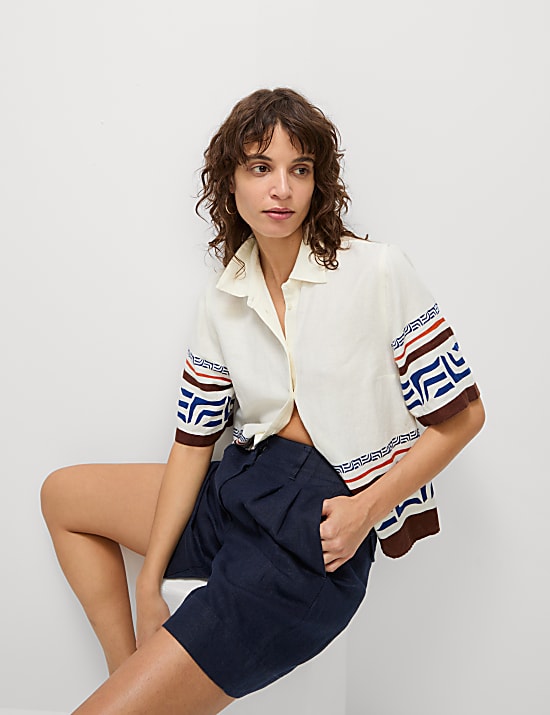 Pure Linen High Waisted Shorts