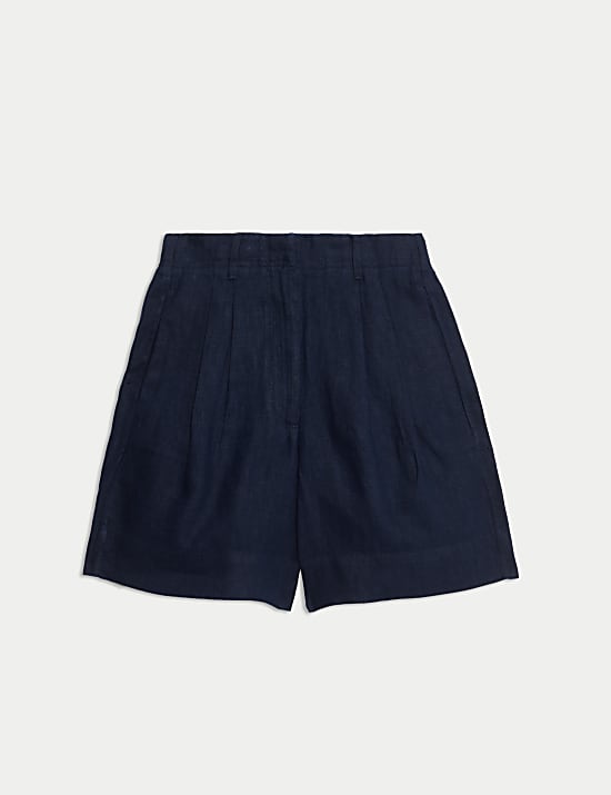 Pure Linen High Waisted Shorts