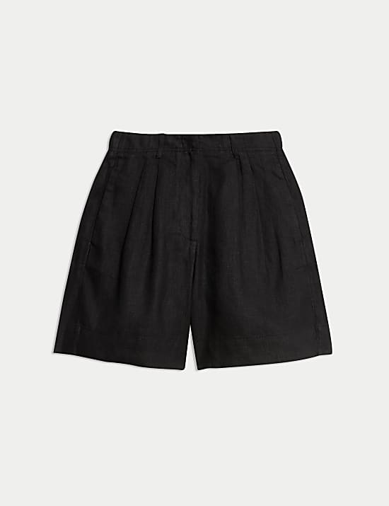 Pure Linen High Waisted Shorts