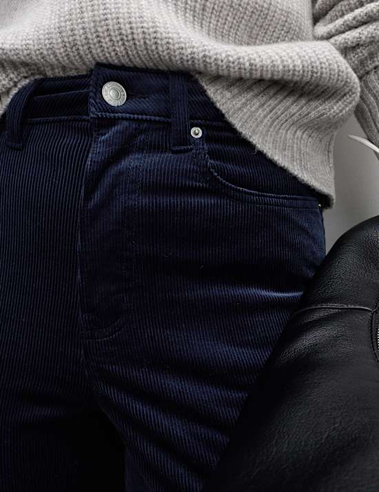 Cotton Rich Cord Straight Leg Trousers with Modal