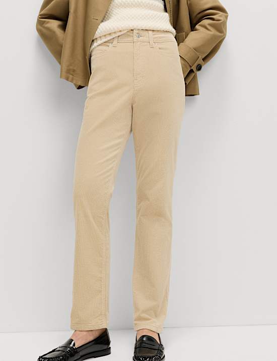 Gerade geschnittene Cordhose mit hohem Baumwollanteil und Modal