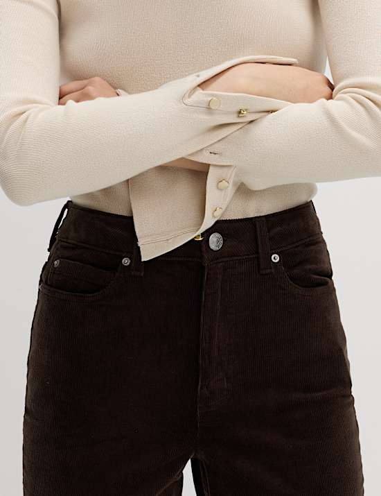 Cotton Rich Cord Straight Leg Trousers with Modal