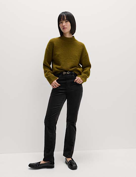 Cotton Rich Cord Straight Leg Trousers with Modal