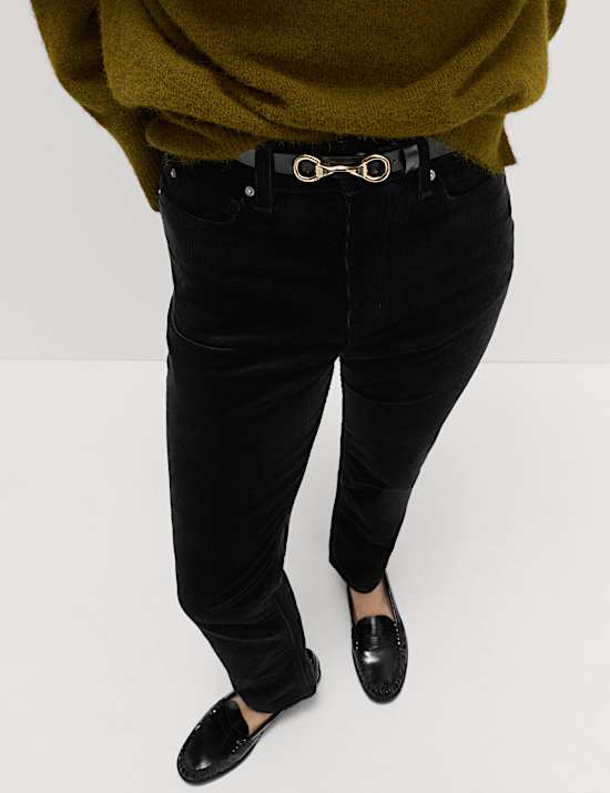 Cotton Rich Cord Straight Leg Trousers with Modal