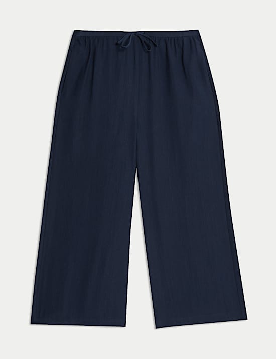 Lyocell Rich Wide Leg Cropped Trousers