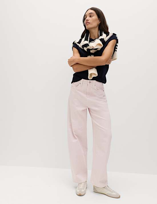 Jeans met ballonpijpen en middelhoge taille
