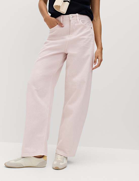 Jeans met ballonpijpen en middelhoge taille