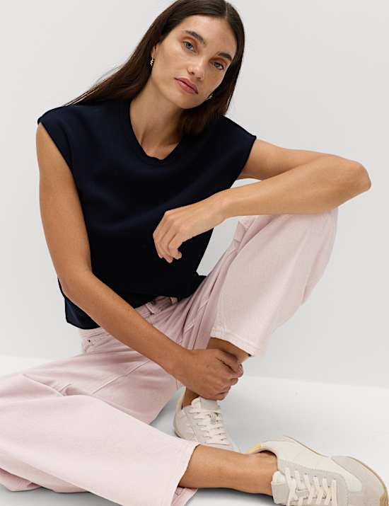 Jeans met ballonpijpen en middelhoge taille