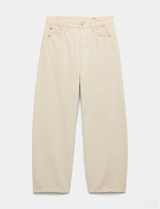 Mid Rise Barrel Jeans