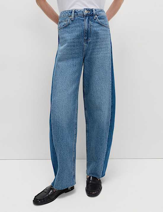 Mid Rise Barrel Jeans