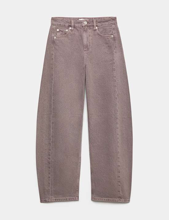 Mid Rise Barrel Jeans