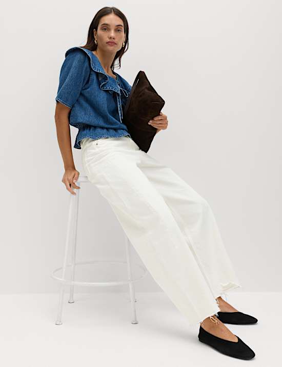 Jeans met ballonpijpen en middelhoge taille