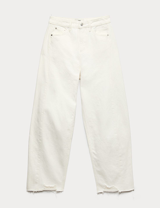 Jeans met ballonpijpen en middelhoge taille