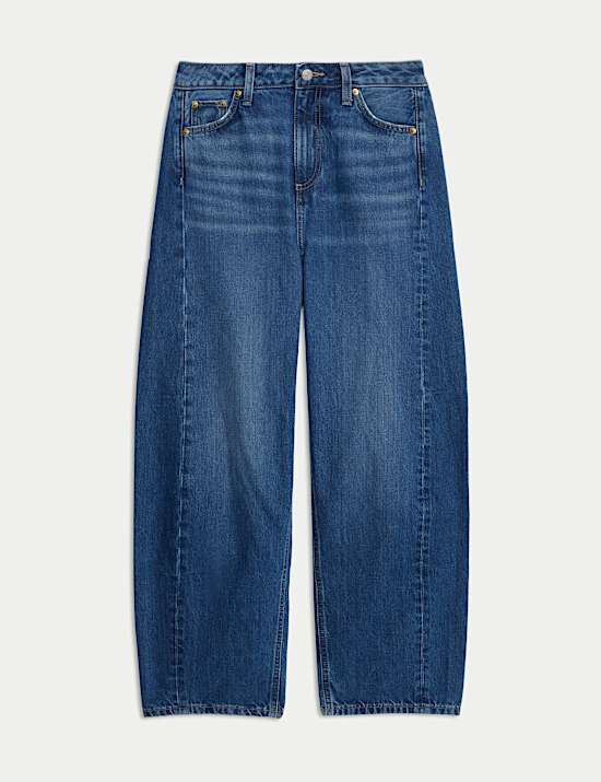 Mid Rise Barrel Jeans