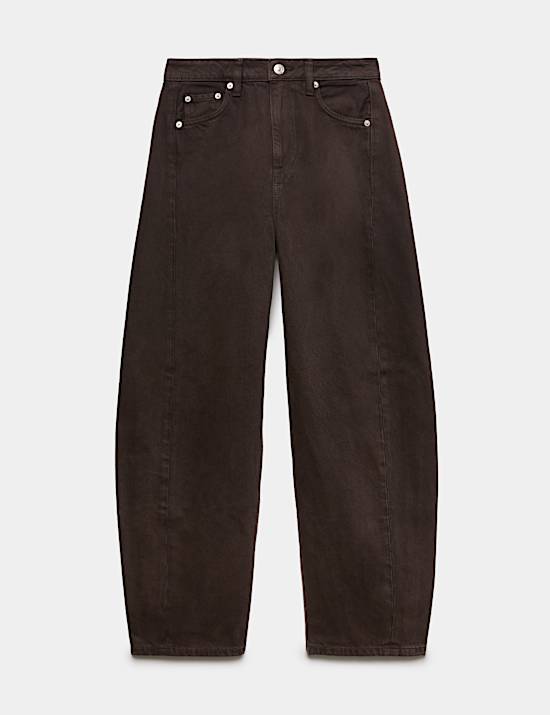 Mid Rise Barrel Jeans