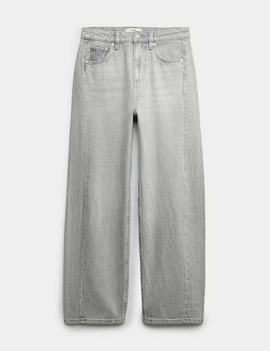 Mid Rise Barrel Jeans