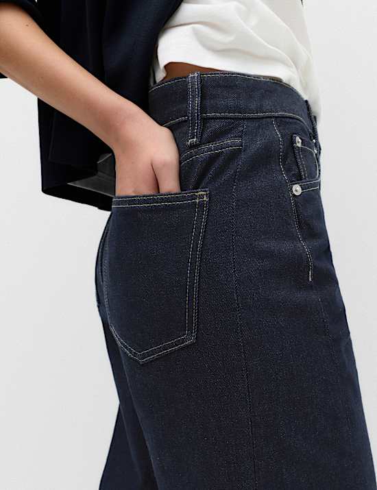 Jeans Kaki Laras Berpotongan Pinggang Sedang