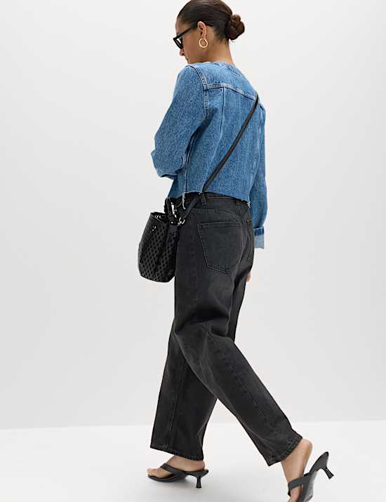Jeans met ballonpijpen en middelhoge taille